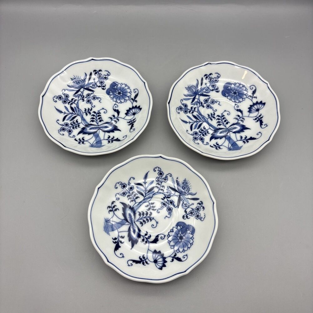 Blue Danube Blue Onion Fruit Saucer 5-1/2 Inches (Set of 3) Rectangle Stamped